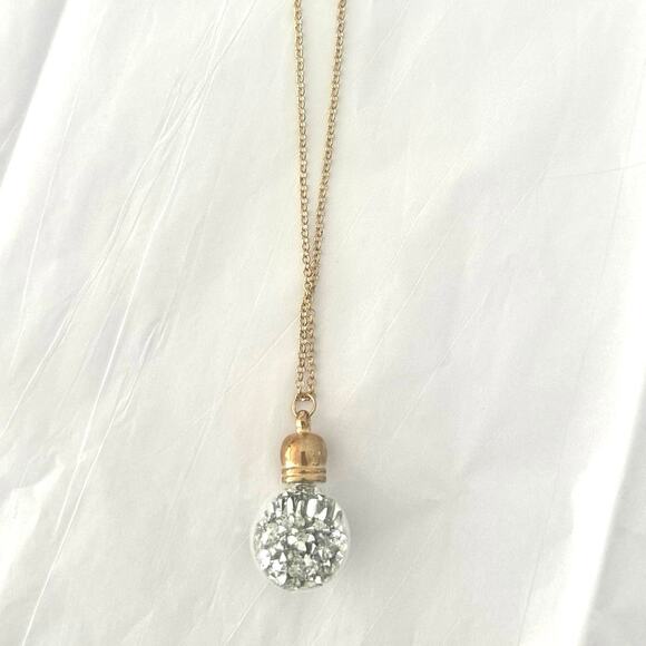 Holiday festive Christmas necklace loose sparkles in the clear ball 12”length - Picture 3 of 4